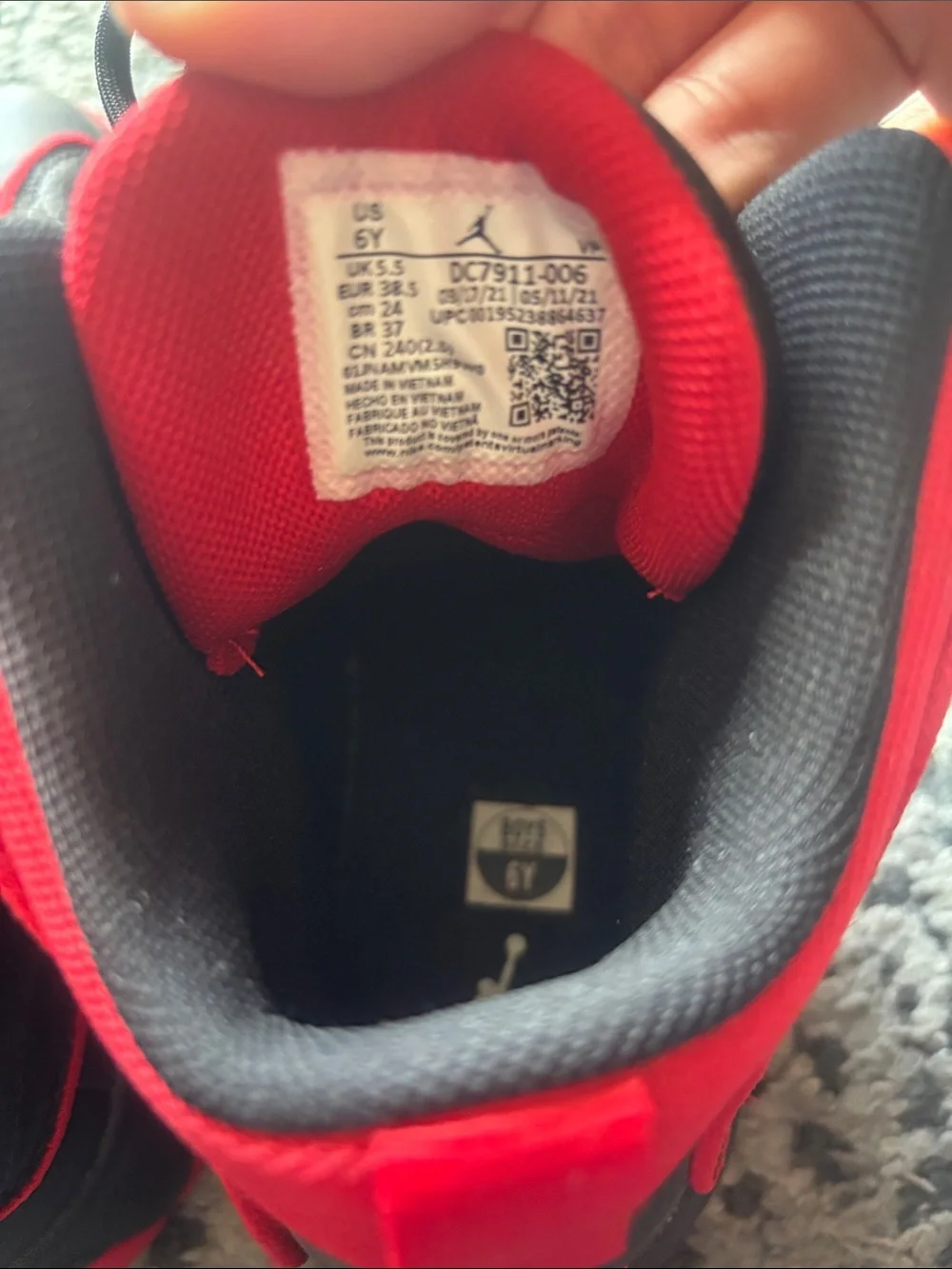 Jordan Kids High-Top Sneakers in Black and Red